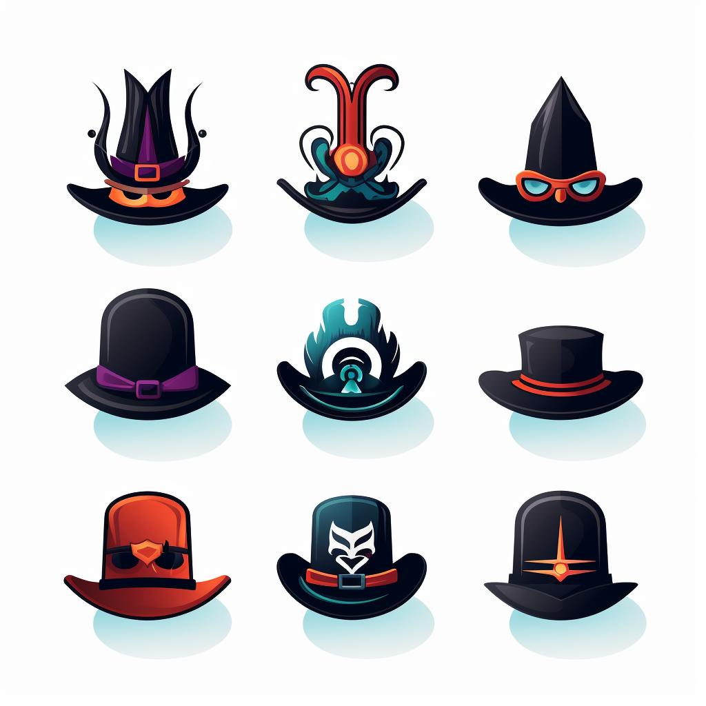 The final hat logo design displayed on various platforms